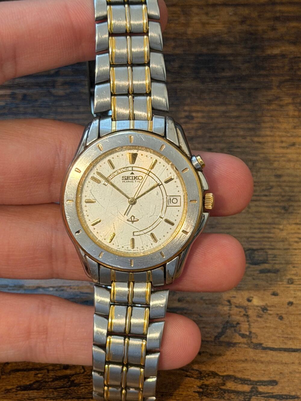 Seiko Arctura Kinetic 5M42-0E39 Two Tone 36mm Men’s Watch Working